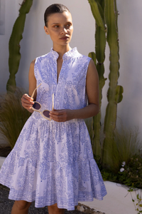 Yoke dress - amadora blue