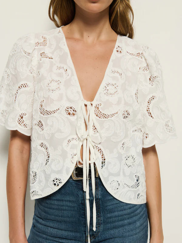 Rosalyn Tie Top - white