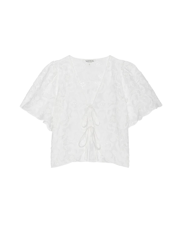 Rosalyn Tie Top - white