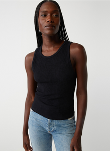 Kira crinkle tank - black