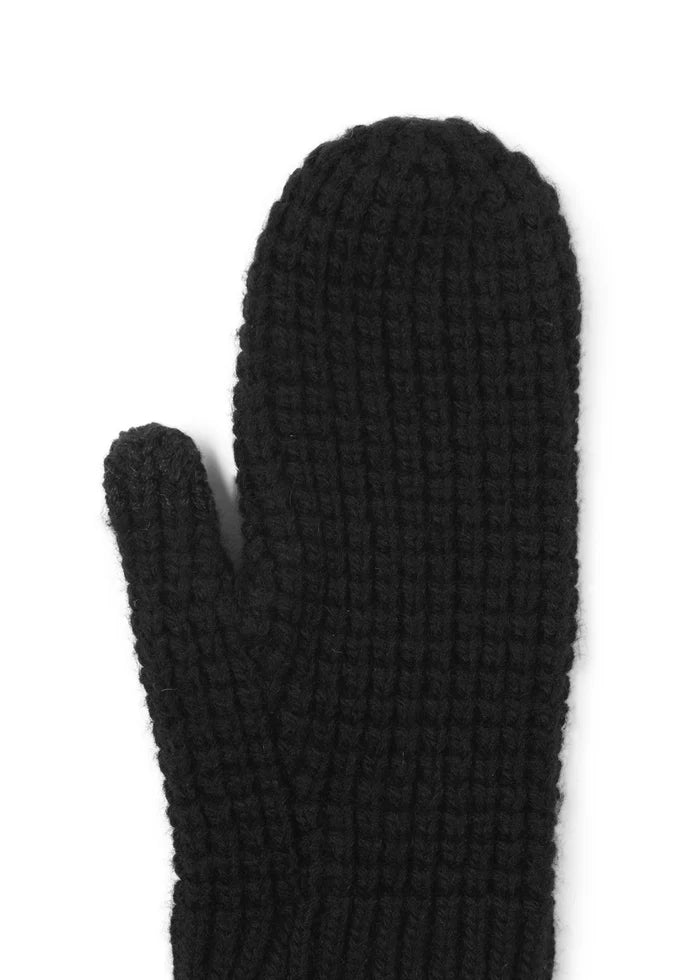 Texting waffle mitten - black