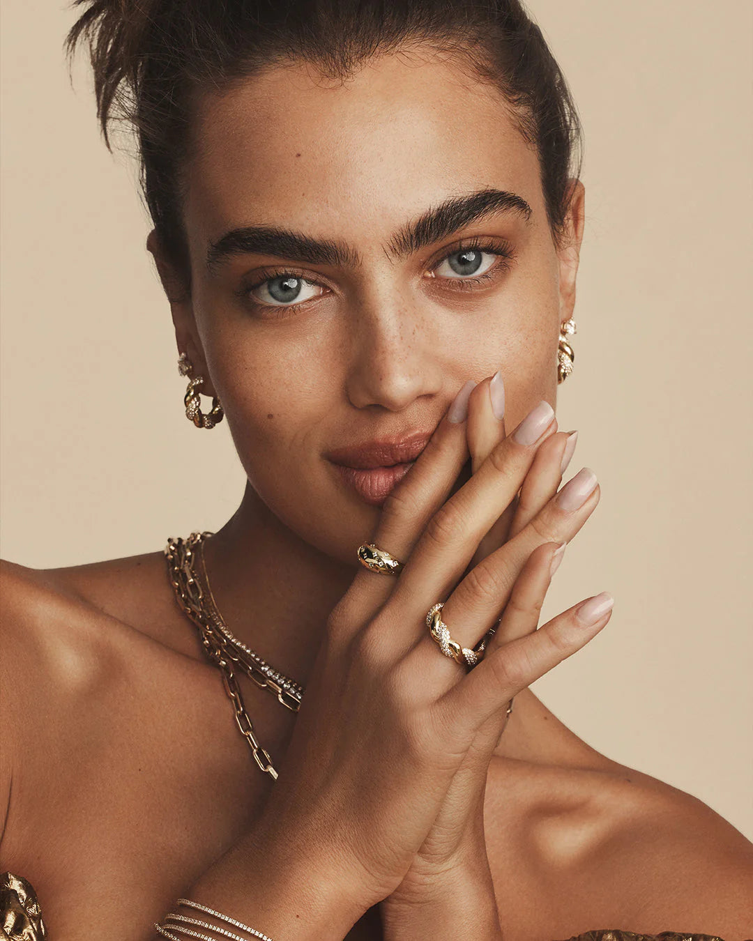 Crew shimmer hoops - gold