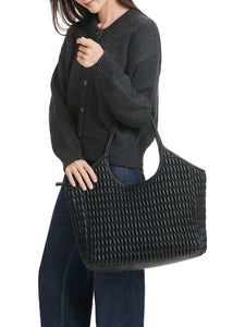 Isla tote - jet black vegan leather
