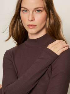 Long sleeve mock essential top - semi sweet