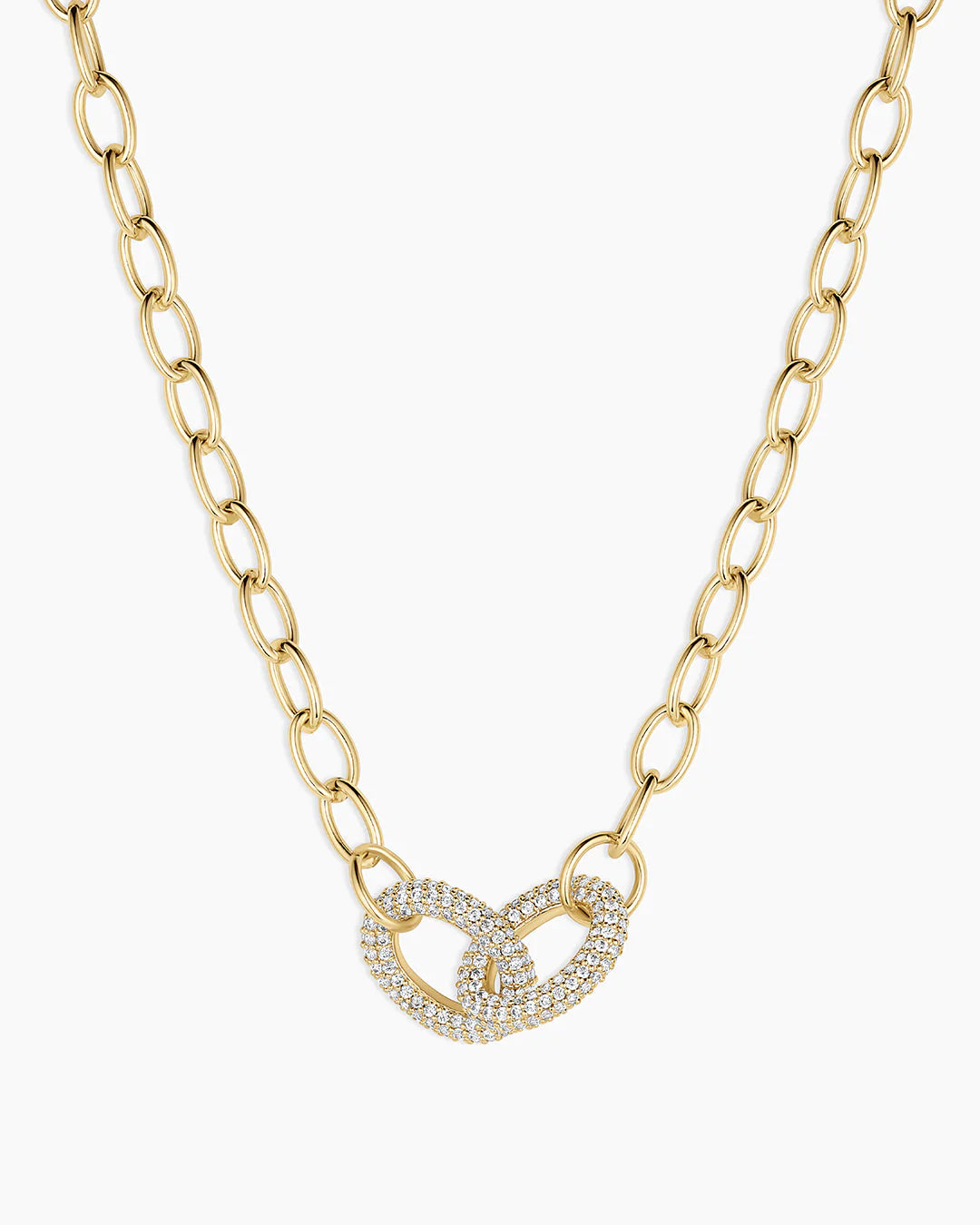 Lou shimmer interlocking necklace - gold