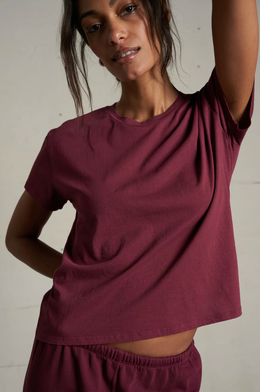 Harley boxy crew tee - dark burgundy