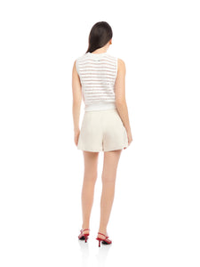 Tara crochet vest - off white