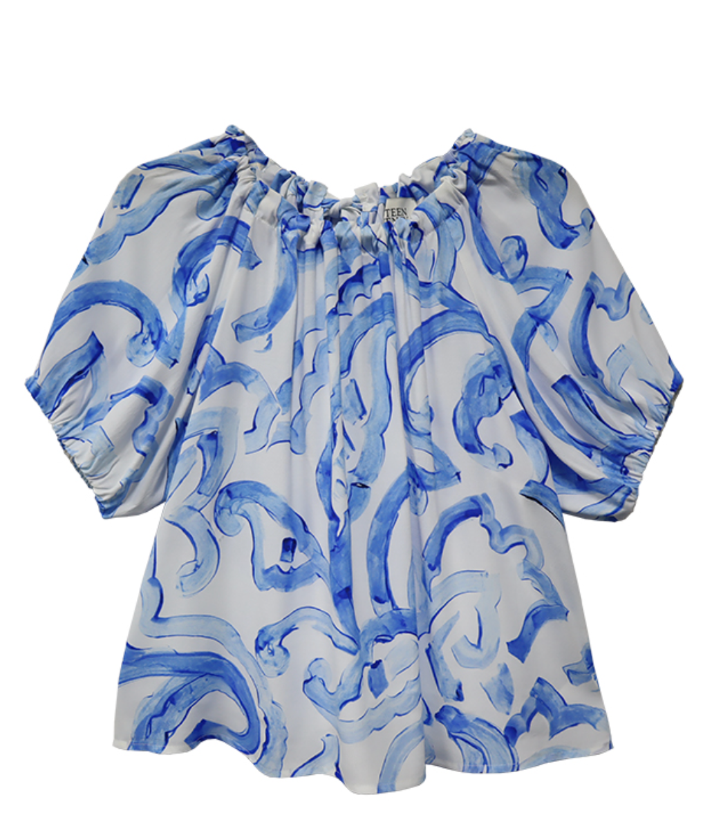 Savina short sleeve blouse - print
