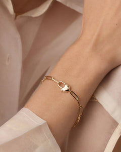 Heart padlock bracelet - gold