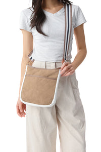 Jeri pebbled crossbody - latte vegan suede