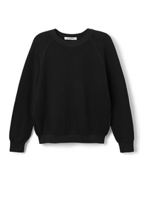 Ziggy inside out cotton fleece shrunken crew - true black