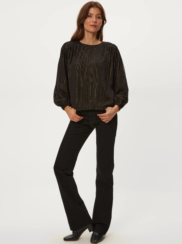 Dolly metallic striped top - black combo