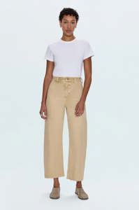 Penny crop high-rise wide leg jean - sand dollar