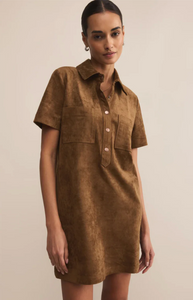 Sydney Suede Mini Dress - coconut
