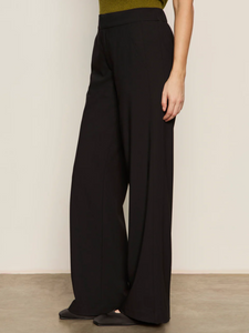 Modern gab wide leg trouser - black