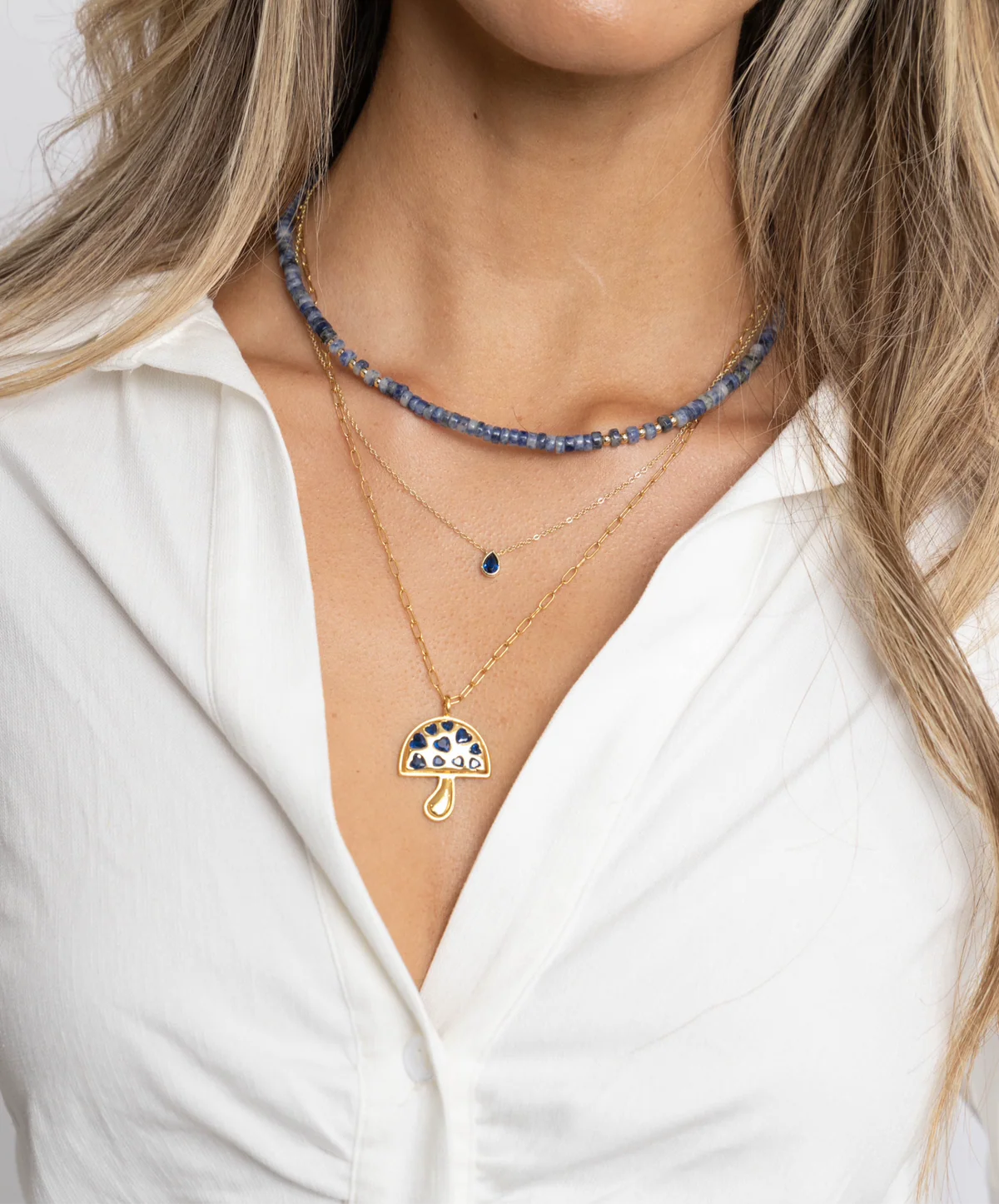 Ines raindrop necklace - sapphire