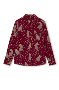 Kate shirt - oxblood leopard