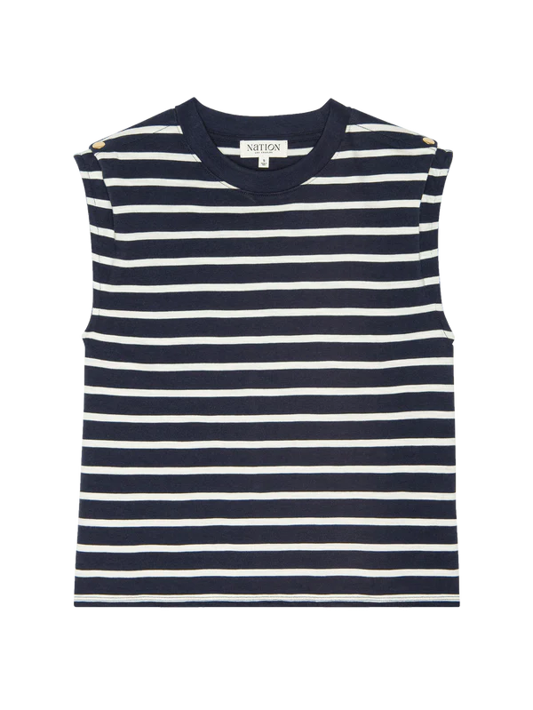 Marina Muscle Tee - playa stripe