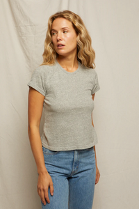 April cotton crew tee - heather grey