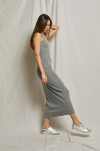 Cassidy rib maxi dress - heather grey