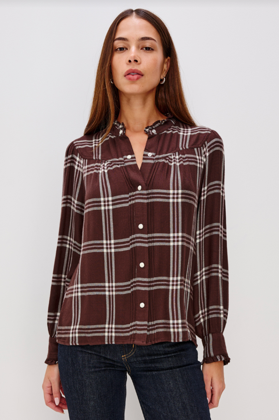 Alanna shirt - chocolate napoleon