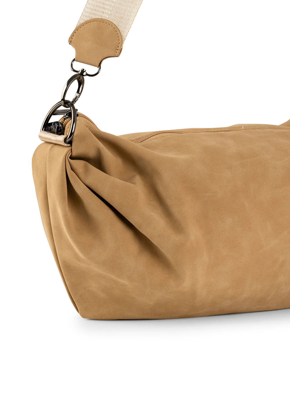 Ollie vegan suede sling bag - toast