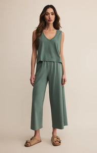 Sloane V-Neck Top - hunter green