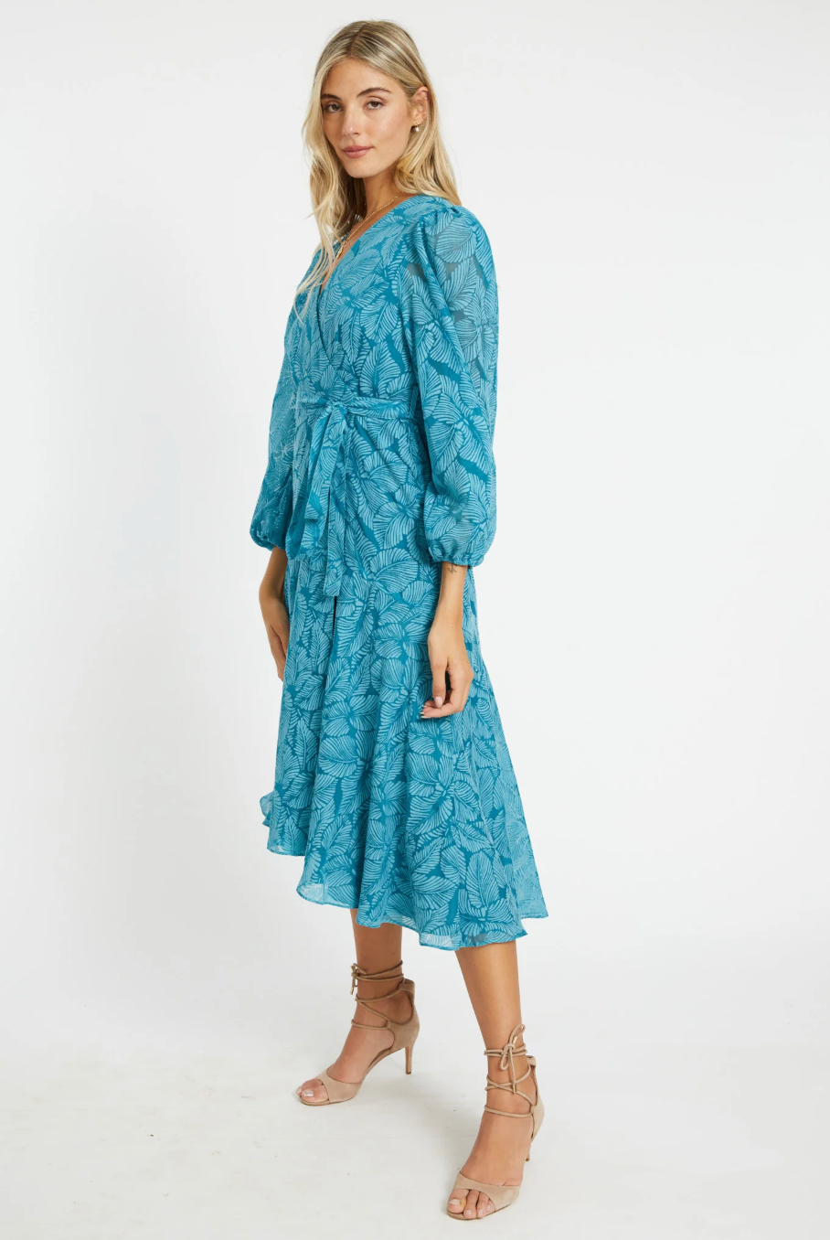 Moon Maxi - teal leaf burnout
