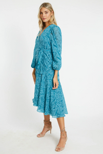Moon Maxi - teal leaf burnout