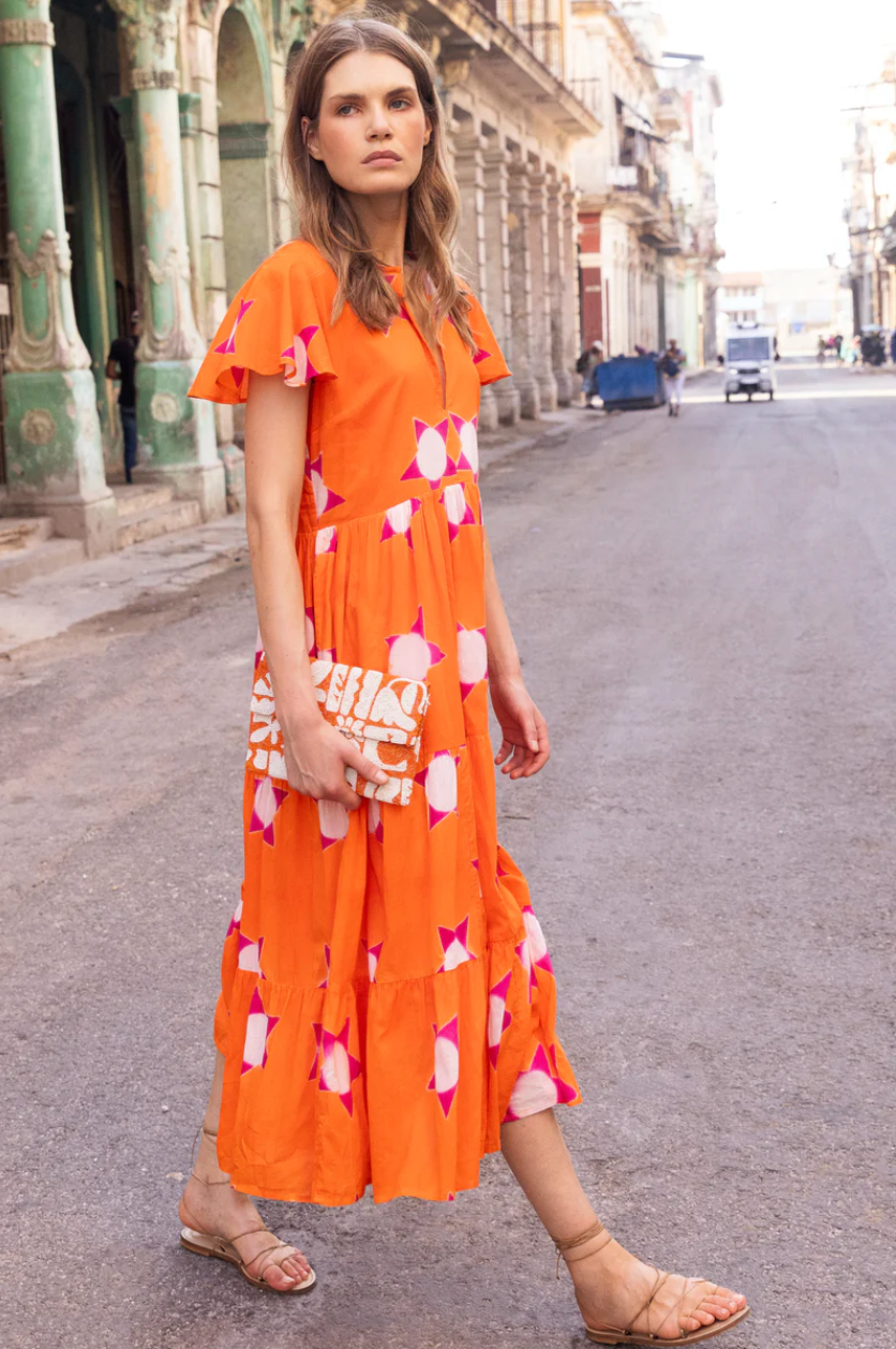 V-neck maxi - mela orange