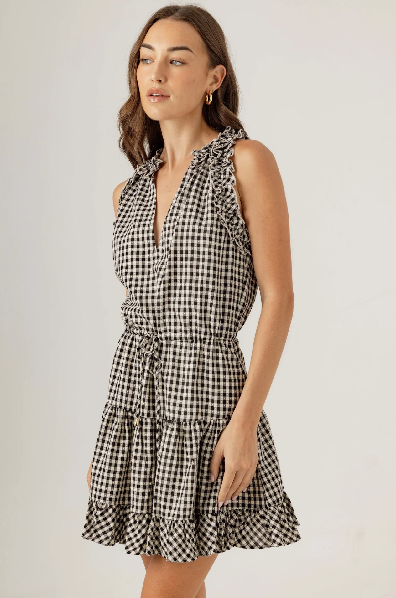 Gingham blisse dress - black gingham