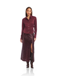Tawnie Side Pleat Shirt - wine