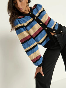 Carmela cardigan - velour multi stripe