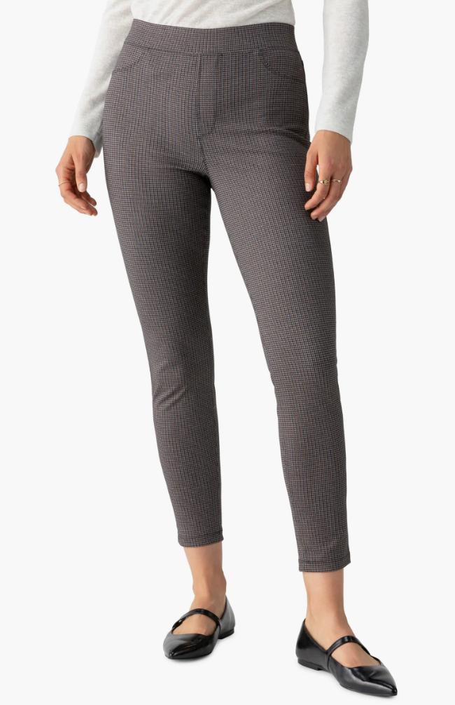 Runway legging - navy micro pin check