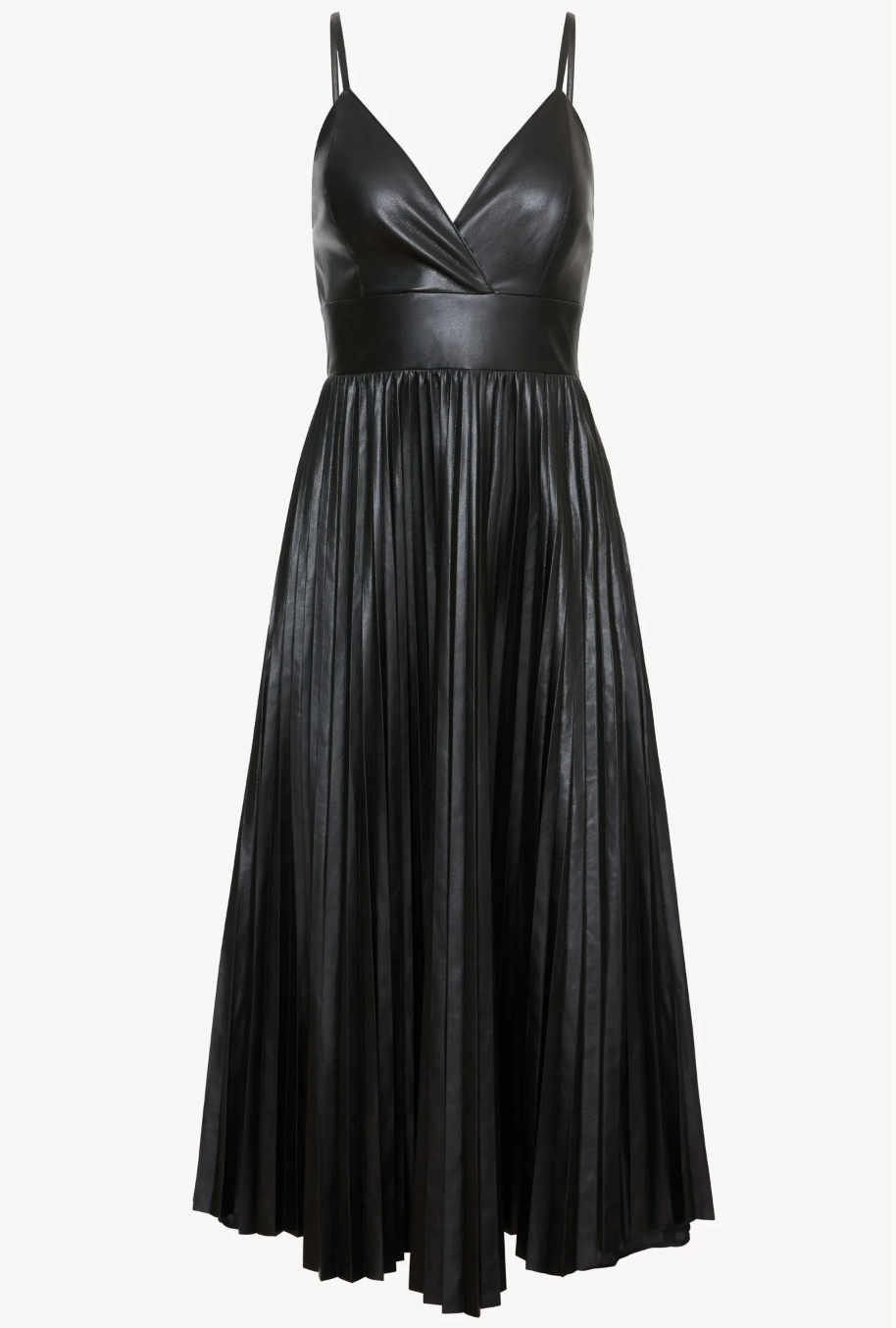 Genevieve dress - black vegan leather
