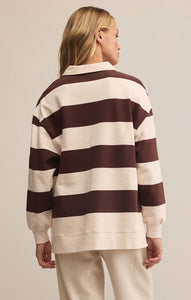 Rugby brushed fleece henley - sandalwood