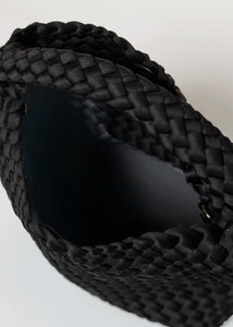 Shelly woven bucket bag - black