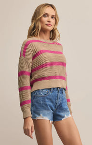 Broadbeach striped sweater - biscuit