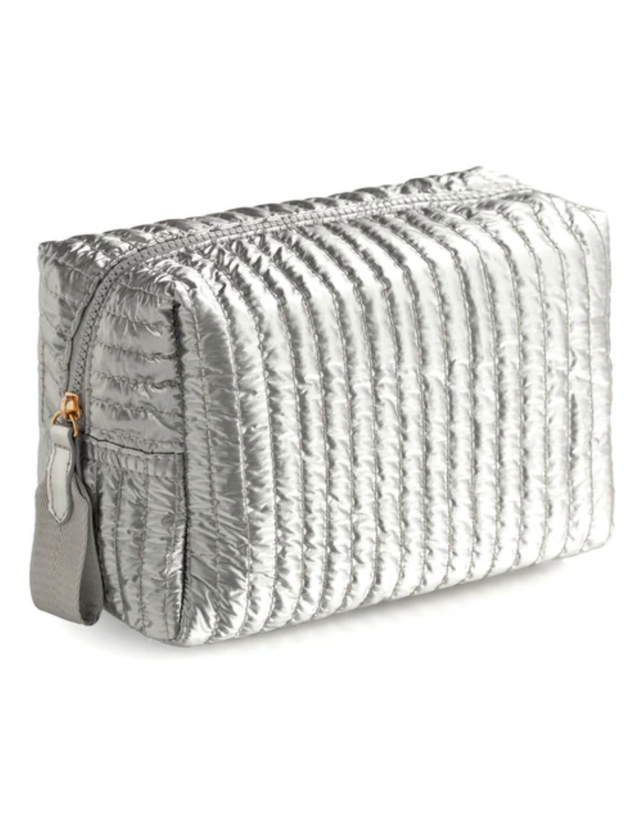 Logan large cosmetic pouch - silver