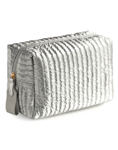 Logan large cosmetic pouch - silver