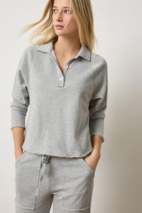 Shirttail polo (PA3115) - heather grey