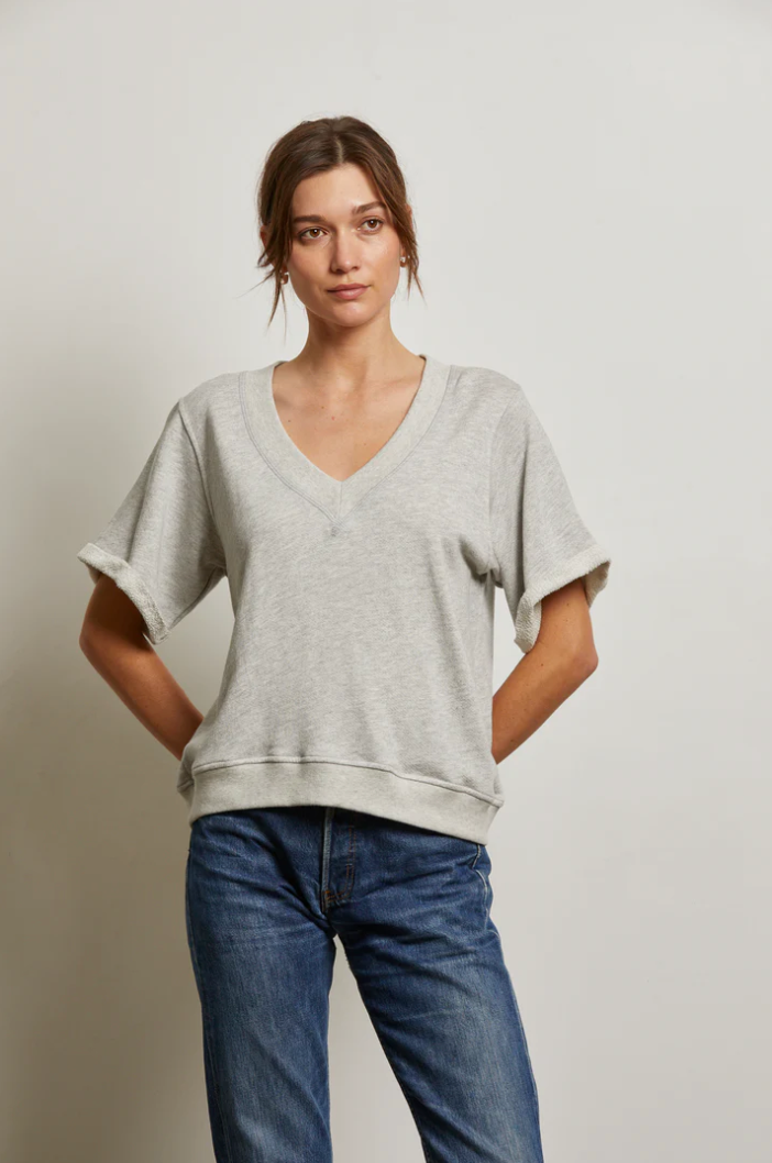 Briggs french terry short sleeve sweatshirt - heather grey