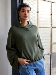 Makenna bubble sweatshirt - olive