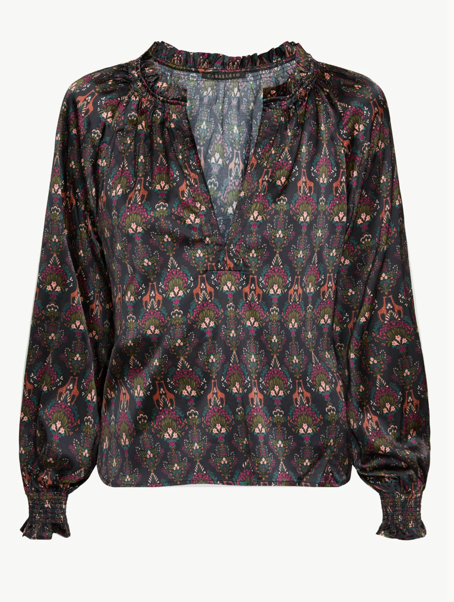 Vickie top - giraffe bouquet