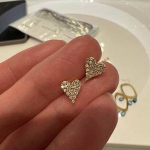Cz small heart studs - gold - Gold
