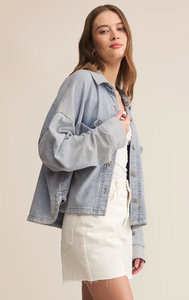 All Days Knit Denim Jacket - washed indigo