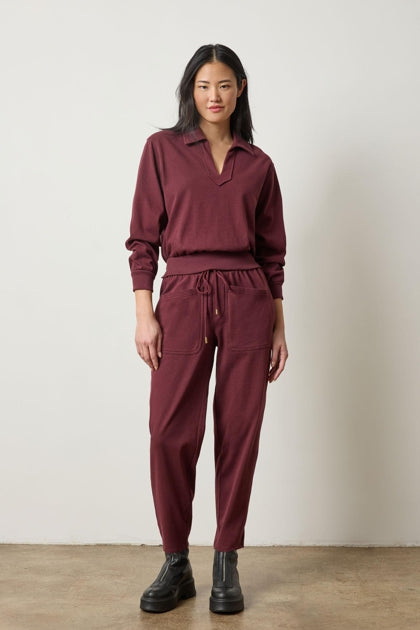 Drop shoulder polo (PA3103) - mulberry