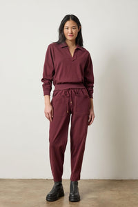 Drop shoulder polo (PA3103) - mulberry