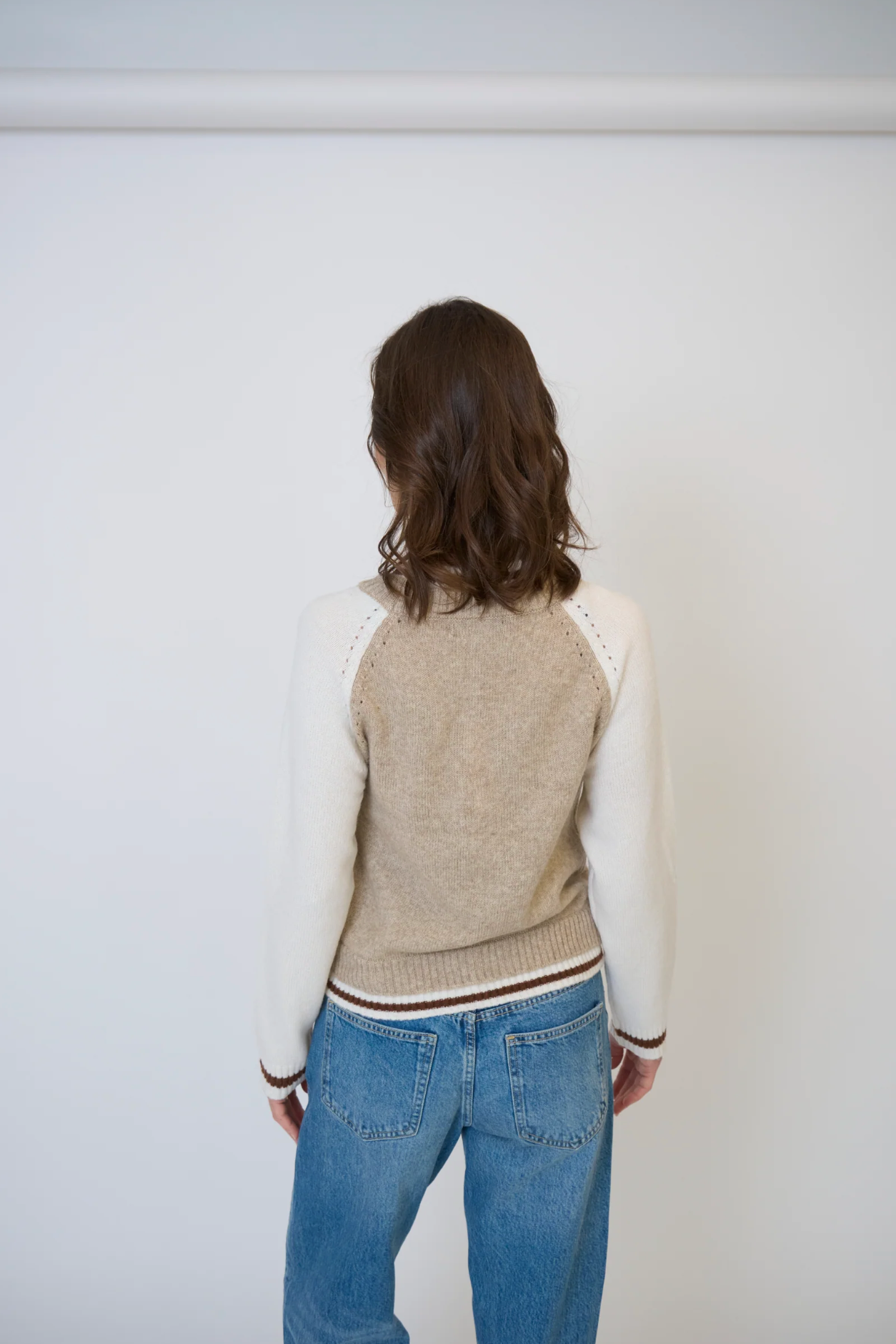 Olivia Baseball Sweater - oat