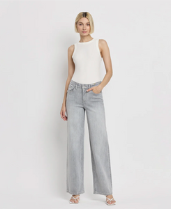 F5651 - Mid Rise Wide Leg Jeans - clementine